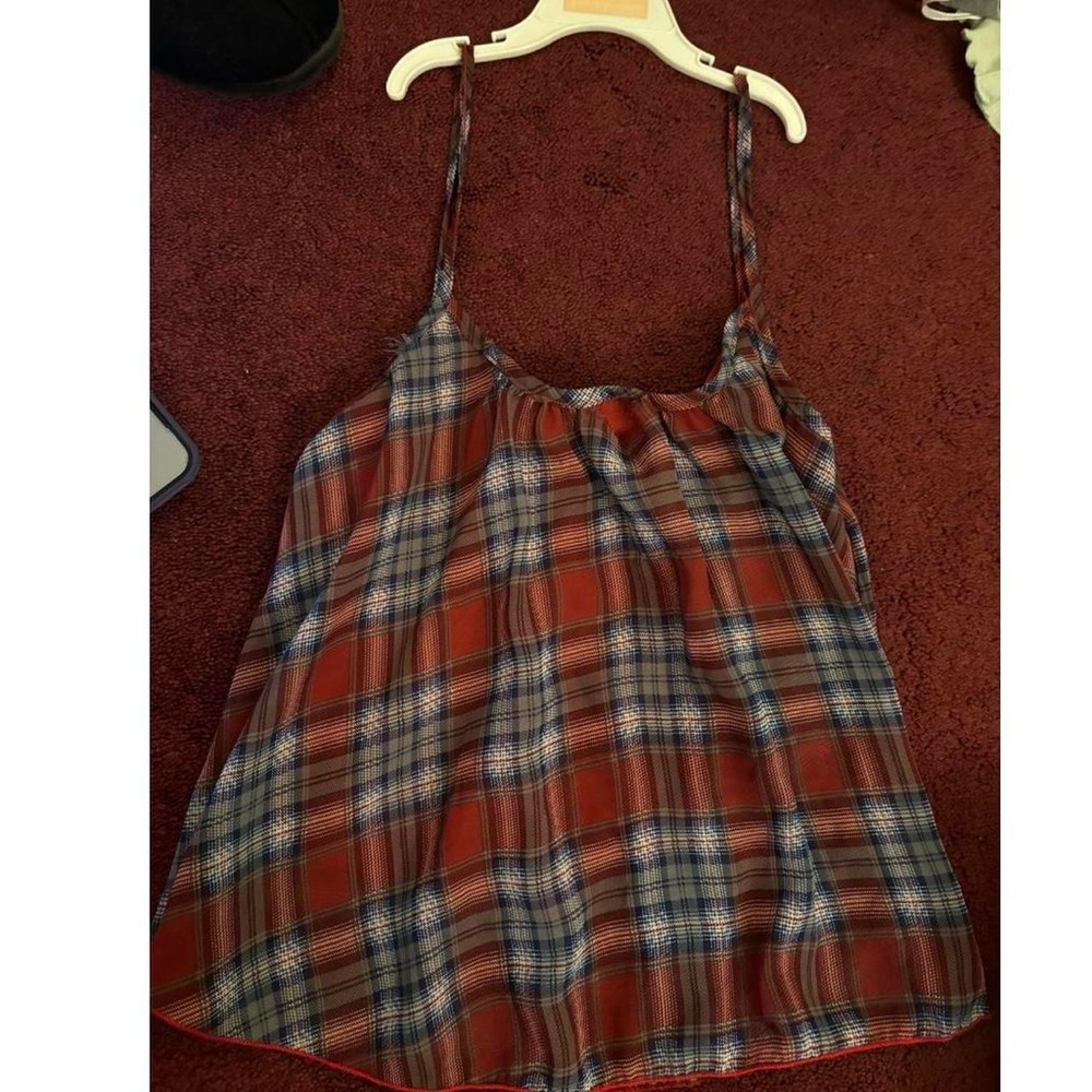 Wet Seal Red and Blue Plaid Fabric